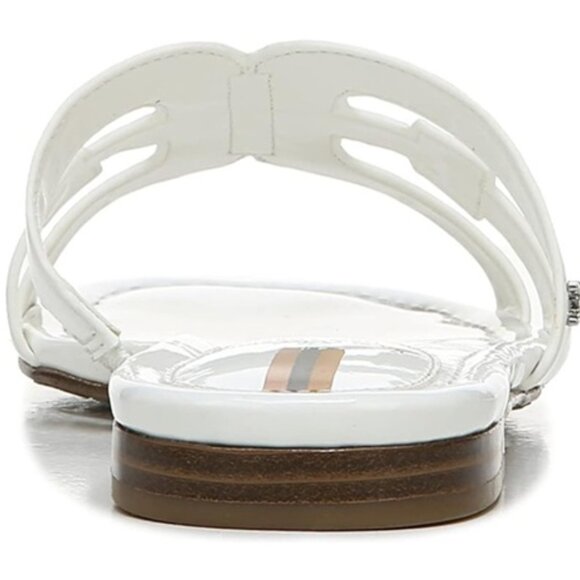 Sam Edelman Bay White Patent Flat Sandals Slides US6 Limited Edition MSRP $99 - Picture 3 of 12